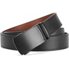 image:imageBOSTANTEN Ratchet Belts for Men Leather Trim to Fit 1 38 Gift Boxed  MicroAdjustable Buckle Smooth Sliding Customizable Fit Holeless Dress and Casual012  Black  Brown