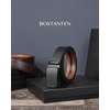 image:imageBOSTANTEN Ratchet Belts for Men Leather Trim to Fit 1 38 Gift Boxed  MicroAdjustable Buckle Smooth Sliding Customizable Fit Holeless Dress and Casual030black  Brown