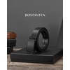 image:imageBOSTANTEN Ratchet Belts for Men Leather Trim to Fit 1 38 Gift Boxed  MicroAdjustable Buckle Smooth Sliding Customizable Fit Holeless Dress and Casual013  Black