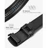 image:imageBOSTANTEN Ratchet Belts for Men Leather Trim to Fit 1 38 Gift Boxed  MicroAdjustable Buckle Smooth Sliding Customizable Fit Holeless Dress and Casual003black