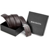 image:imageBOSTANTEN Ratchet Belts for Men Leather Trim to Fit 1 38 Gift Boxed  MicroAdjustable Buckle Smooth Sliding Customizable Fit Holeless Dress and Casual005coffee