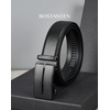 image:imageBOSTANTEN Ratchet Belts for Men Leather Trim to Fit 1 38 Gift Boxed  MicroAdjustable Buckle Smooth Sliding Customizable Fit Holeless Dress and Casual022  Black