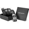 image:imageBOSTANTEN Ratchet Belts for Men Leather Trim to Fit 1 38 Gift Boxed  MicroAdjustable Buckle Smooth Sliding Customizable Fit Holeless Dress and Casual006black