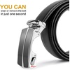 image:imageBOSTANTEN Ratchet Belts for Men Leather Trim to Fit 1 38 Gift Boxed  MicroAdjustable Buckle Smooth Sliding Customizable Fit Holeless Dress and Casual006black