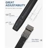 image:imageBOSTANTEN Ratchet Belts for Men Leather Trim to Fit 1 38 Gift Boxed  MicroAdjustable Buckle Smooth Sliding Customizable Fit Holeless Dress and Casual031all Black  Twill