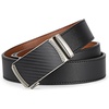 image:imageBOSTANTEN Ratchet Belts for Men Leather Trim to Fit 1 38 Gift Boxed  MicroAdjustable Buckle Smooth Sliding Customizable Fit Holeless Dress and Casual014  Black  Brown
