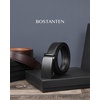 image:imageBOSTANTEN Ratchet Belts for Men Leather Trim to Fit 1 38 Gift Boxed  MicroAdjustable Buckle Smooth Sliding Customizable Fit Holeless Dress and CasualA01black