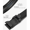 image:imageBOSTANTEN Ratchet Belts for Men Leather Trim to Fit 1 38 Gift Boxed  MicroAdjustable Buckle Smooth Sliding Customizable Fit Holeless Dress and CasualA01black