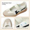image:imageBOSTANTEN Women Mary Jane Sneakers Retro Ballet Style HookandLoop Strap  Cute Ballerina Style with Suede Round Toe and Adjustable Straps Ultra Flexible and Lightweight Sole Padded Heel CollarBeige