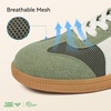 image:imageBOSTANTEN Womens Fashion Sneakers Retro LaceUp Casual Shoes with Mesh  Breathable Mesh or Soft Suede Upper Padded Heel Collar Ultra Flexible Sole Cute Contrast Panels Extra Laces IncludedGreen