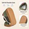 image:imageBOSTANTEN Womens Fashion Sneakers Retro LaceUp Casual Shoes with Mesh  Breathable Mesh or Soft Suede Upper Padded Heel Collar Ultra Flexible Sole Cute Contrast Panels Extra Laces IncludedGreen