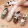 image:imageBOSTANTEN Womens Fashion Sneakers Retro LaceUp Casual Shoes with Mesh  Breathable Mesh or Soft Suede Upper Padded Heel Collar Ultra Flexible Sole Cute Contrast Panels Extra Laces IncludedLeopard