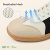 image:imageBOSTANTEN Womens Fashion Sneakers Retro LaceUp Casual Shoes with Mesh  Breathable Mesh or Soft Suede Upper Padded Heel Collar Ultra Flexible Sole Cute Contrast Panels Extra Laces IncludedBeige
