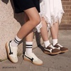 image:imageBOSTANTEN Womens Fashion Sneakers Retro LaceUp Casual Shoes with Mesh  Breathable Mesh or Soft Suede Upper Padded Heel Collar Ultra Flexible Sole Cute Contrast Panels Extra Laces IncludedBeige
