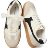 image:imageBOSTANTEN Womens Fashion Sneakers Retro LaceUp Casual Shoes with Mesh  Breathable Mesh or Soft Suede Upper Padded Heel Collar Ultra Flexible Sole Cute Contrast Panels Extra Laces IncludedBeige