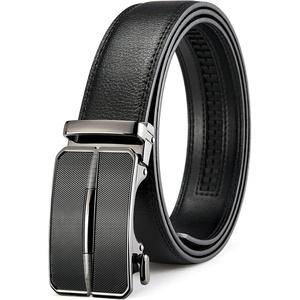 image:imageBOSTANTEN Ratchet Belts for Men Leather Trim to Fit 1 38 Gift Boxed  MicroAdjustable Buckle Smooth Sliding Customizable Fit Holeless Dress and Casual005black