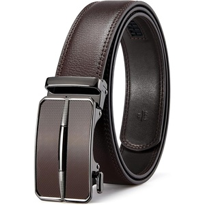 image:imageBOSTANTEN Ratchet Belts for Men Leather Trim to Fit 1 38 Gift Boxed  MicroAdjustable Buckle Smooth Sliding Customizable Fit Holeless Dress and Casual005coffee