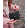 image:imageBOSTANTEN Small Wallet for Women Leather RFID Blocking Card Holder Bifold Compact Wallets With Zipper Coin Pocket GreenBlack