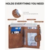 image:imageBOSTANTEN Small Wallet for Women Leather RFID Blocking Card Holder Bifold Compact Wallets With Zipper Coin Pocket GreenBrown