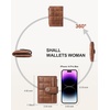 image:imageBOSTANTEN Small Wallet for Women Leather RFID Blocking Card Holder Bifold Compact Wallets With Zipper Coin Pocket GreenBrown