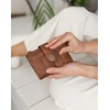 image:imageBOSTANTEN Small Wallet for Women Leather RFID Blocking Card Holder Bifold Compact Wallets With Zipper Coin Pocket GreenBrown