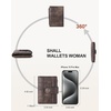 image:imageBOSTANTEN Small Wallet for Women Leather RFID Blocking Card Holder Bifold Compact Wallets With Zipper Coin Pocket GreenCoffee