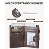 image:imageBOSTANTEN Small Wallet for Women Leather RFID Blocking Card Holder Bifold Compact Wallets With Zipper Coin Pocket GreenCoffee
