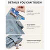 image:imageBOSTANTEN Small Wallet for Women Leather RFID Blocking Card Holder Bifold Compact Wallets With Zipper Coin Pocket GreenLight Blue