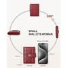 image:imageBOSTANTEN Small Wallet for Women Leather RFID Blocking Card Holder Bifold Compact Wallets With Zipper Coin Pocket GreenPU LeahterWine Red