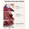 image:imageBOSTANTEN Small Wallet for Women Leather RFID Blocking Card Holder Bifold Compact Wallets With Zipper Coin Pocket GreenPU LeahterWine Red