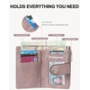 image:imageBOSTANTEN Small Wallet for Women Leather RFID Blocking Card Holder Bifold Compact Wallets With Zipper Coin Pocket GreenPurple
