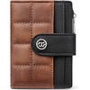 image:imageBOSTANTEN Small Wallet for Women Leather RFID Blocking Card Holder Bifold Compact Wallets With Zipper Coin Pocket GreenBlackBrown