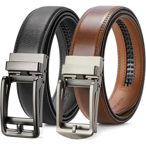 image:imageBOSTANTEN Leather Ratchet Belts for Men 2 Pack Trimmable 1 38 Gift Boxed014black and Brown