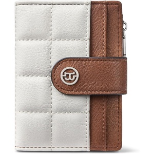image:imageBOSTANTEN Small Wallet for Women Leather RFID Blocking Card Holder Bifold Compact Wallets With Zipper Coin Pocket GreenBeigeBrown