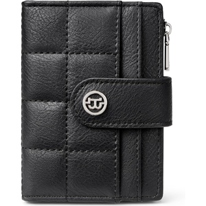 image:imageBOSTANTEN Small Wallet for Women Leather RFID Blocking Card Holder Bifold Compact Wallets With Zipper Coin Pocket GreenBlack