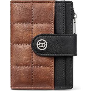 image:imageBOSTANTEN Small Wallet for Women Leather RFID Blocking Card Holder Bifold Compact Wallets With Zipper Coin Pocket GreenBlackBrown