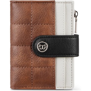 image:imageBOSTANTEN Small Wallet for Women Leather RFID Blocking Card Holder Bifold Compact Wallets With Zipper Coin Pocket GreenBrownBeigeBlack