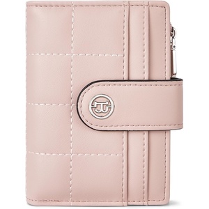 image:imageBOSTANTEN Small Wallet for Women Leather RFID Blocking Card Holder Bifold Compact Wallets With Zipper Coin Pocket GreenPU LeahterPink