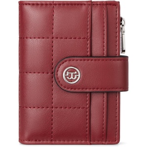 image:imageBOSTANTEN Small Wallet for Women Leather RFID Blocking Card Holder Bifold Compact Wallets With Zipper Coin Pocket GreenPU LeahterWine Red