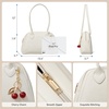 image:imageBOSTANTEN Shoulder Bag for Women with Cherry CharmMedium Bowling PurseWhite