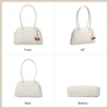 image:imageBOSTANTEN Shoulder Bag for Women with Cherry CharmMedium Bowling PurseWhite