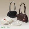 image:imageBOSTANTEN Shoulder Bag for Women with Cherry CharmMedium Bowling PurseWhite