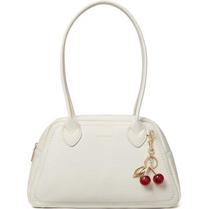 image:imageBOSTANTEN Shoulder Bag for Women with Cherry CharmMedium Bowling PurseWhite
