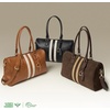 image:imageBOSTANTEN Large Womens Satchel Handbag Colorblock Striped Boston BagBlack With Beige  Vegan Leather