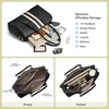 image:imageBOSTANTEN Large Womens Satchel Handbag Colorblock Striped Boston BagBlack With Beige  Vegan Leather