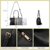 image:imageBOSTANTEN Large Womens Satchel Handbag Colorblock Striped Boston BagBlack With Beige  Vegan Leather