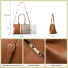 image:imageBOSTANTEN Large Womens Satchel Handbag Colorblock Striped Boston BagBrown With Beige  Vegan Leather