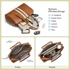 image:imageBOSTANTEN Large Womens Satchel Handbag Colorblock Striped Boston BagBrown With Beige  Vegan Leather