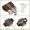 image:imageBOSTANTEN Large Womens Satchel Handbag Colorblock Striped Boston BagCoffee With Khaki  Suede