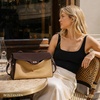 image:imageBOSTANTEN Shoulder Bag for Women Vegan Leather Purse and HandbagsApricot With Brownsuede